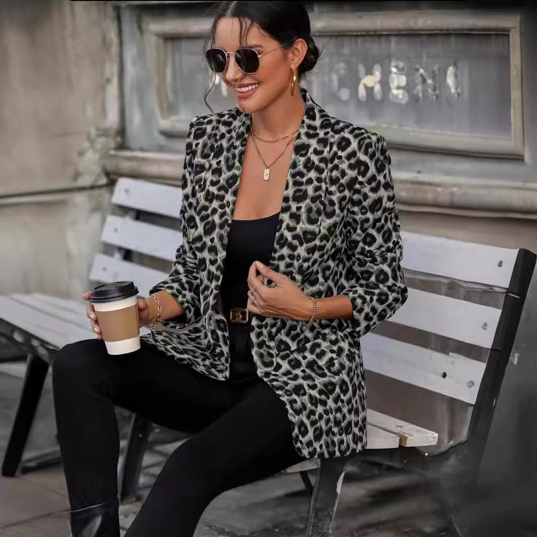 Rebecca – Leopard Print Suit Coat Top