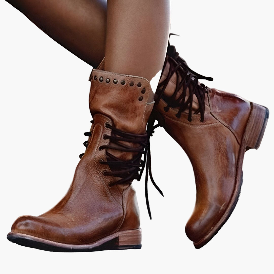 Women's Vintage Lace-Up Leather Boots – Adventure-Ready Classic Style