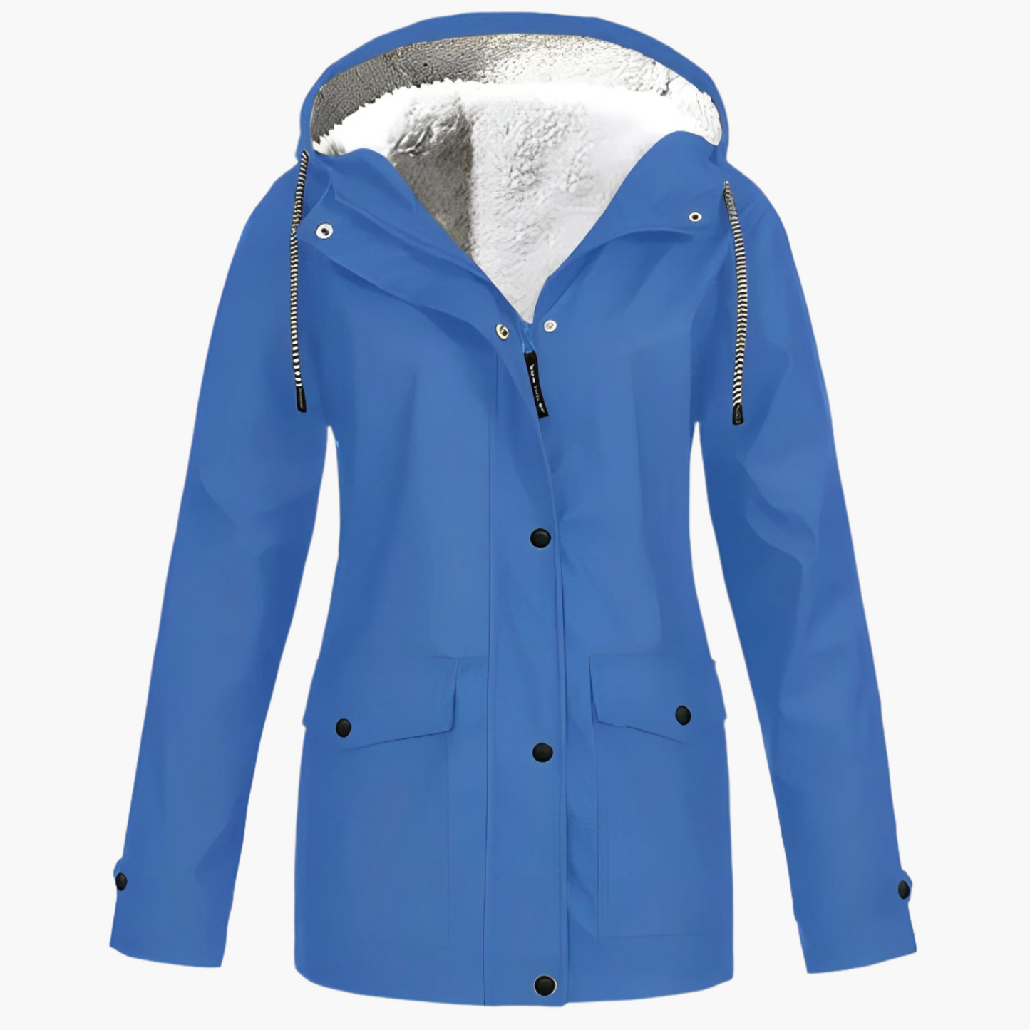 Women's Fleece-Lined Waterproof Winter Rain Jacket – Stylish Outdoor Coat for Cold and Wet Weather