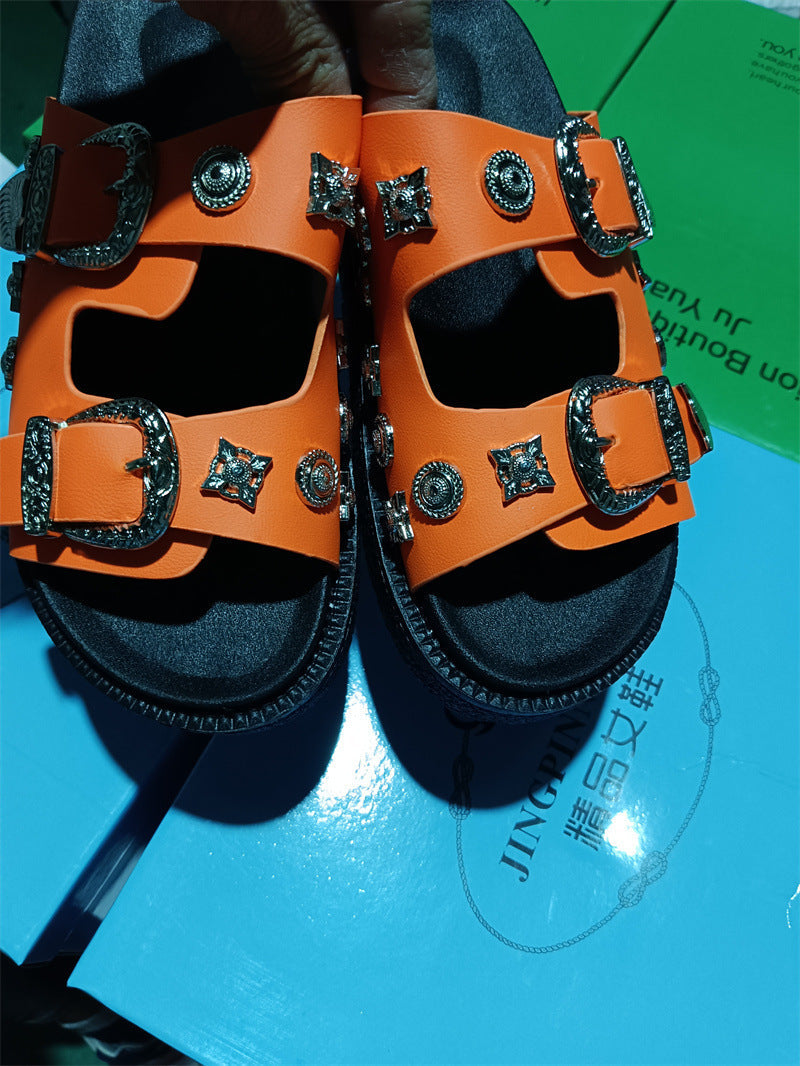 Pamela – Python and Leopard Rivet Sneakers in Plus Size