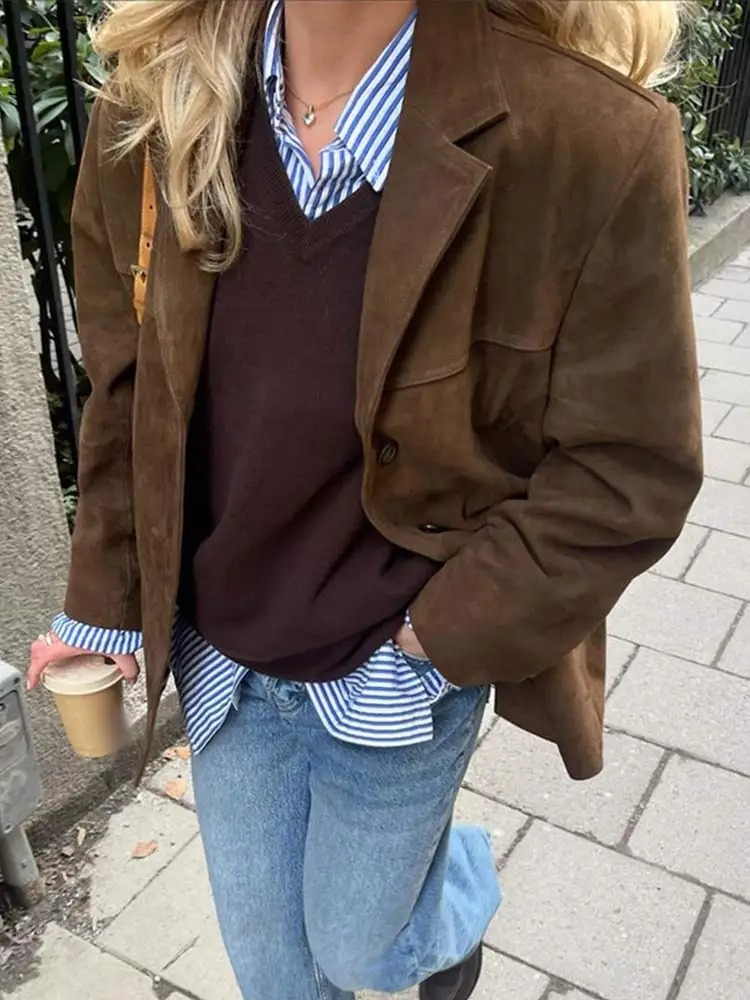 Women's Classic Oversized Blazer – Elegant Fall & Winter Outerwear for Everyday Style