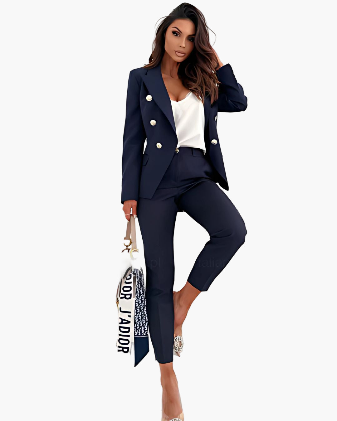 Women's Double-Breasted Business Suit – Tailored Fit, Elegant Office & Formal Wear