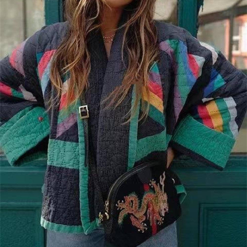 Grace – Women's Winter Vintage Printed Loose Floral Cotton Coat Jacket