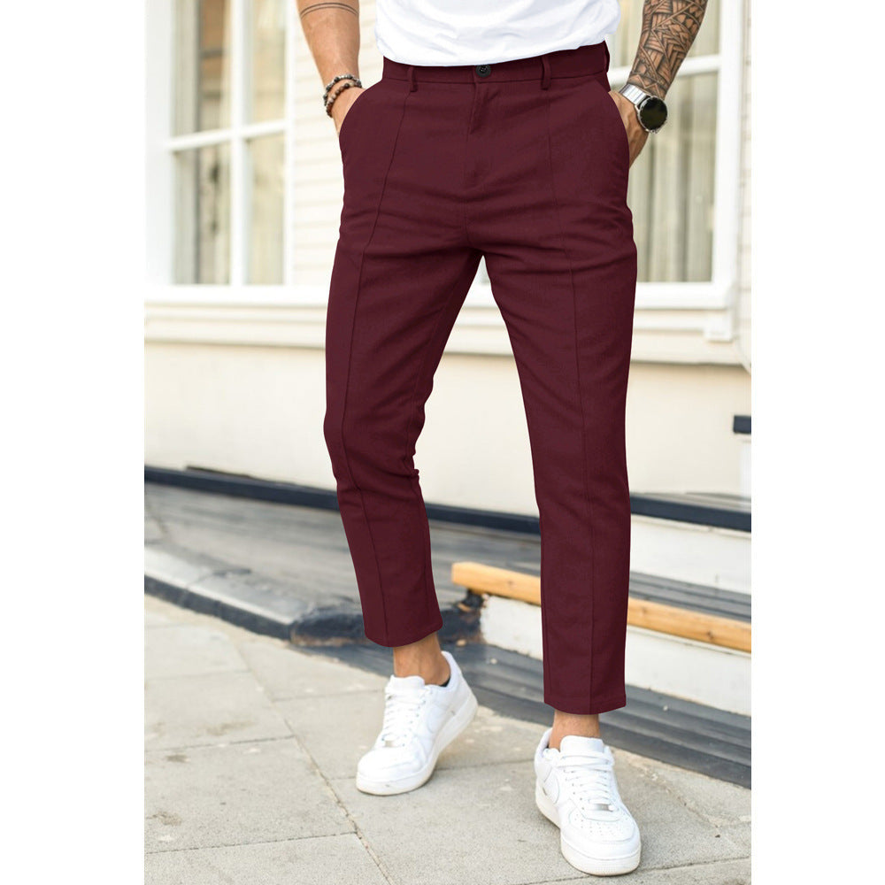 Bobby – Men's Casual Suit Pants with Double Fold Line