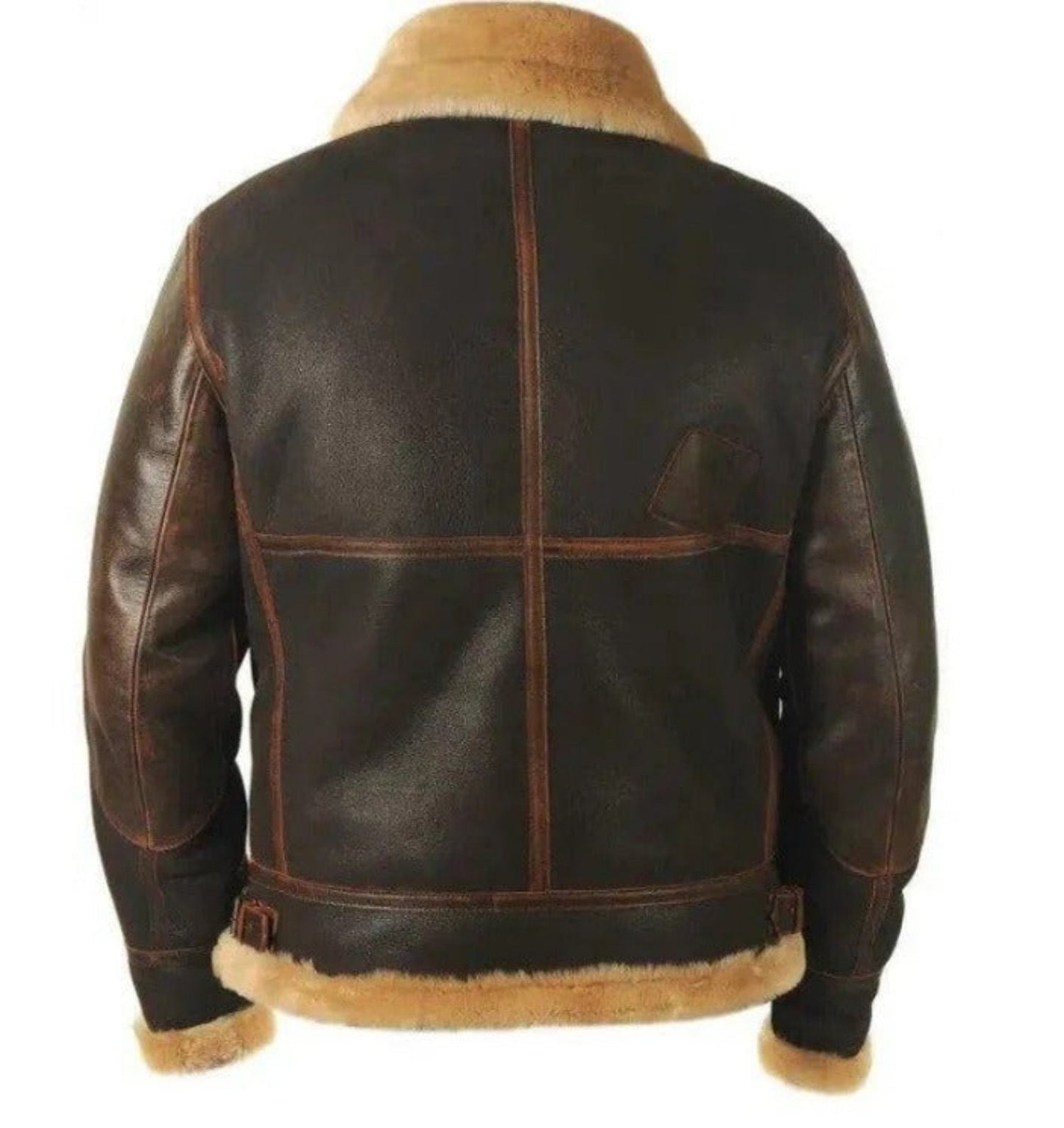 Men's Vintage Aviator Shearling Bomber Jacket for Winter