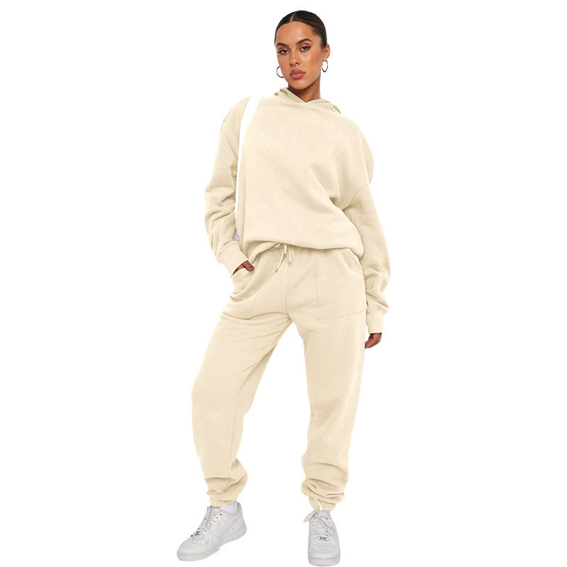 Alison – Solid Color Hooded Long Sleeve Sweater