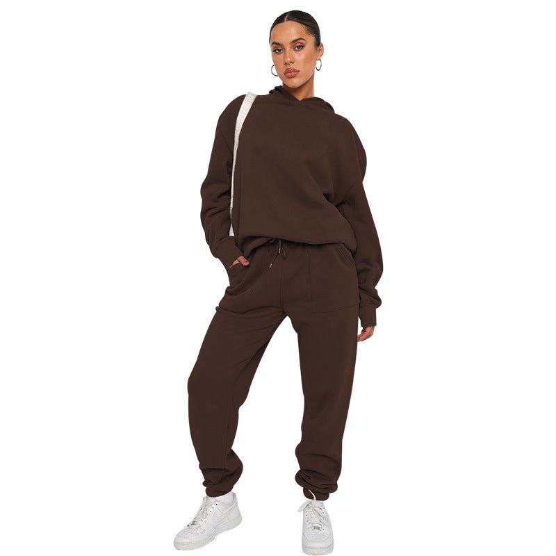 Alison – Solid Color Hooded Long Sleeve Sweater