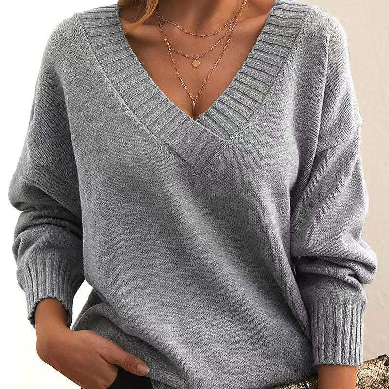 Melanie – Loose V-neck Casual Sweater