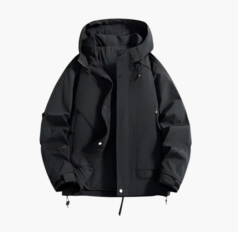 Men's Outdoor Waterproof Windbreaker Jacket Hooded Lightweight Shell