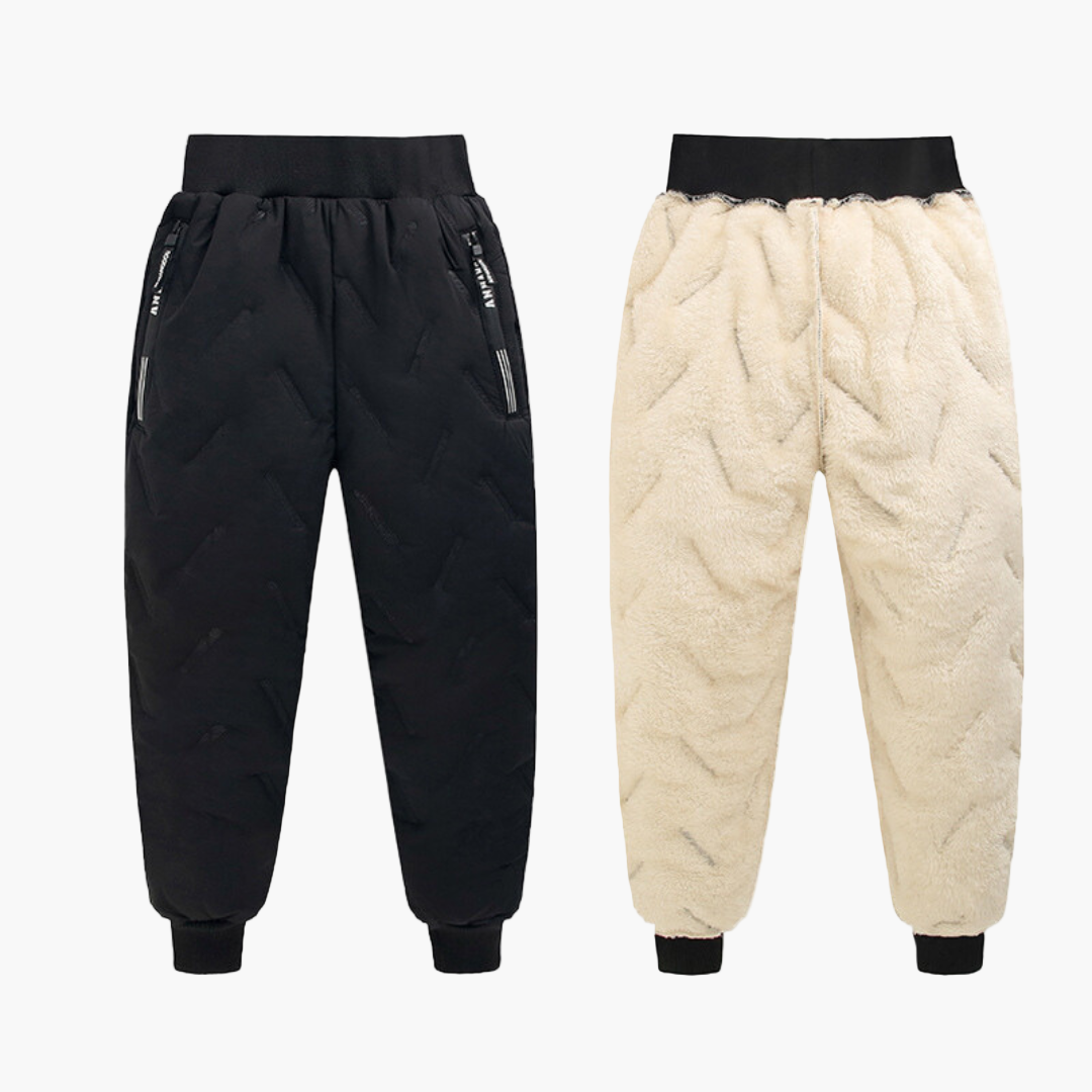 Children's Outdoor Winter Pants Fleece-Lined Waterproof Windproof Snow Trousers