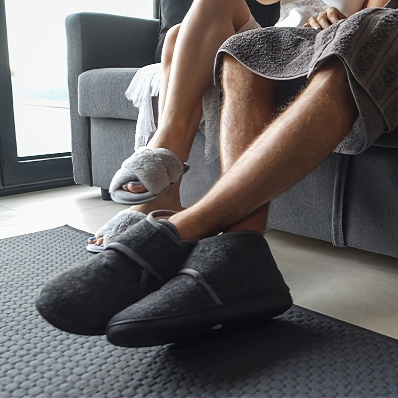 Men's High-Top Comfort Slippers with Adjustable Strap for Everyday Wear