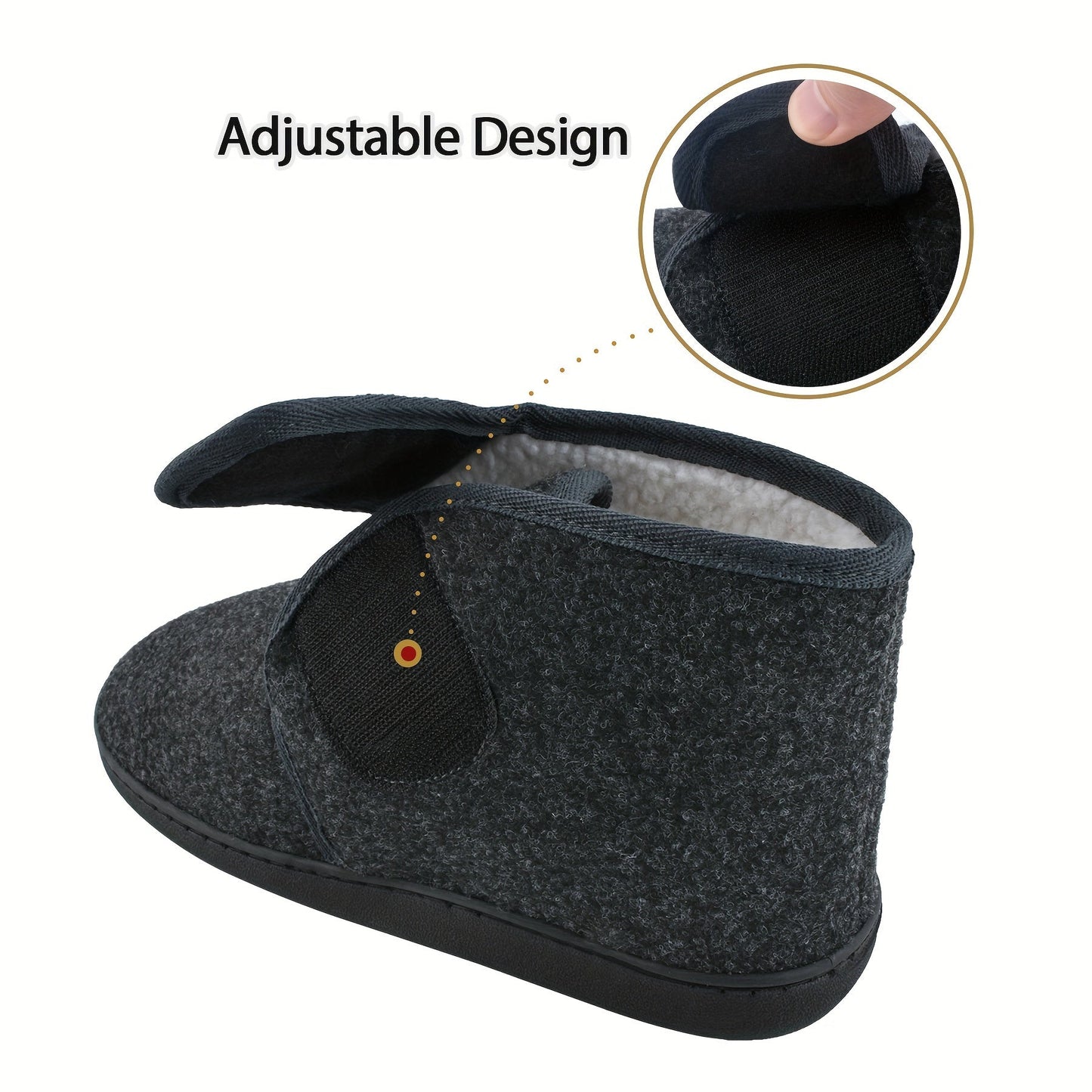 Men's High-Top Comfort Slippers with Adjustable Strap for Everyday Wear