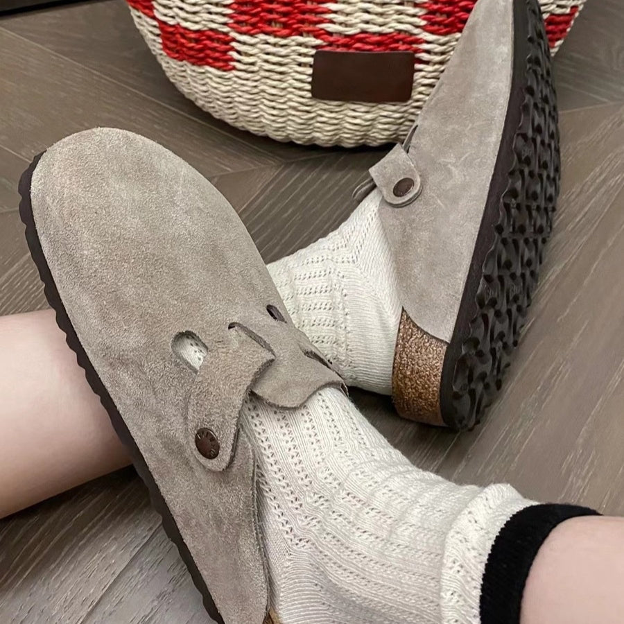 Danielle – French Retro Closed Toe Half Slippers