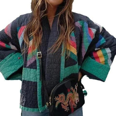 Grace – Women's Winter Vintage Printed Loose Floral Cotton Coat Jacket