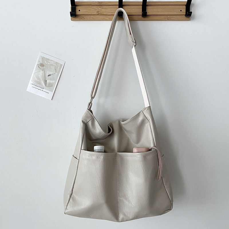 Imogen – Large Capacity Soft Vegan Leather Bucket Bag