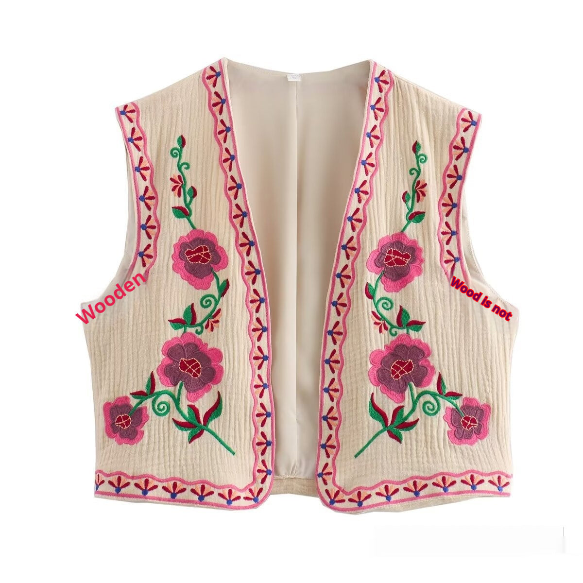 Jean – Stylish Casual Two-tone Embroidered Vest