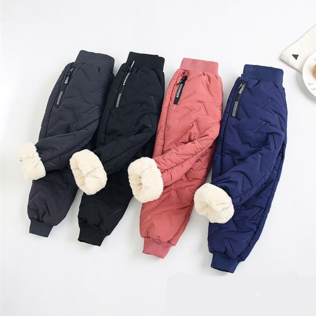 Children's Outdoor Winter Pants Fleece-Lined Waterproof Windproof Snow Trousers