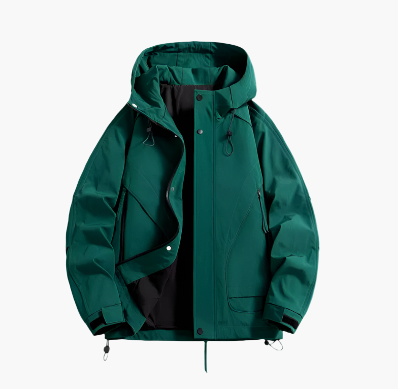 Men's Outdoor Waterproof Windbreaker Jacket Hooded Lightweight Shell
