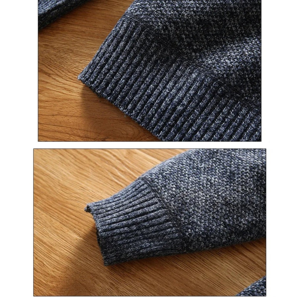 Men's Quarter Zip Knit Pullover Sweater - Relaxed Fit Casual & Smart Style
