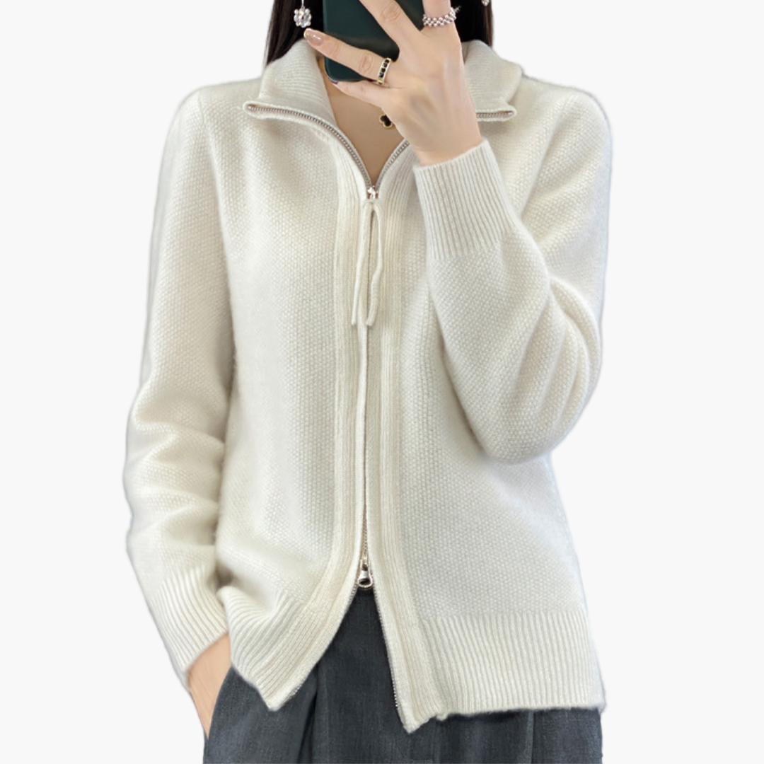 Women's Classic Zip-Up Cardigan Sweater – Versatile Everyday Layer