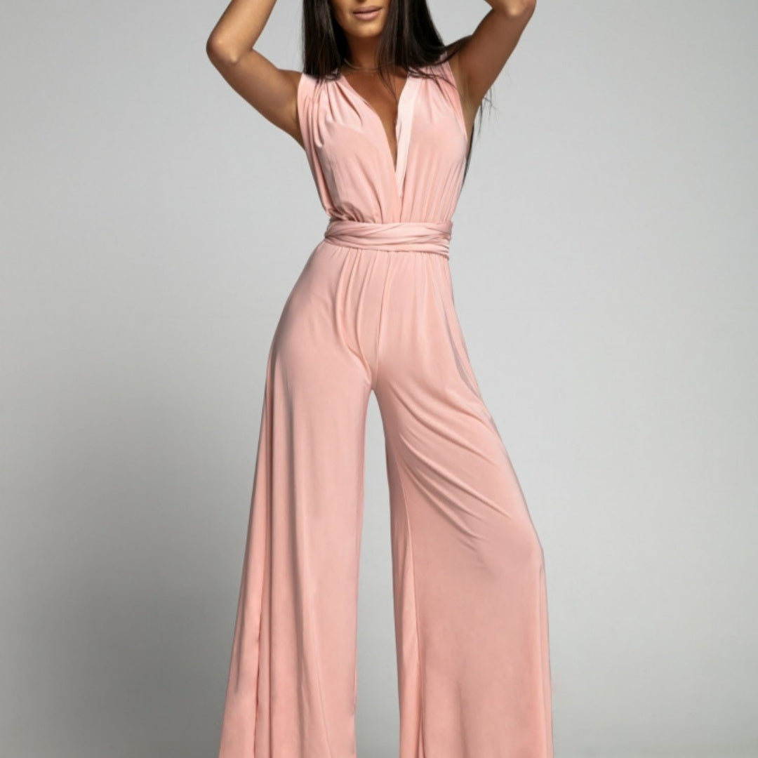 Women's Elegant Wide Leg Sleeveless Jumpsuit for Casual & Formal Occasions