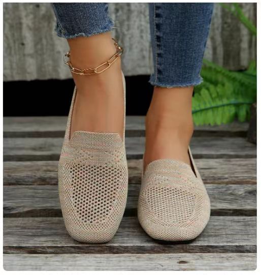 Christine – Square Toe Flat Bottom Casual Shoes