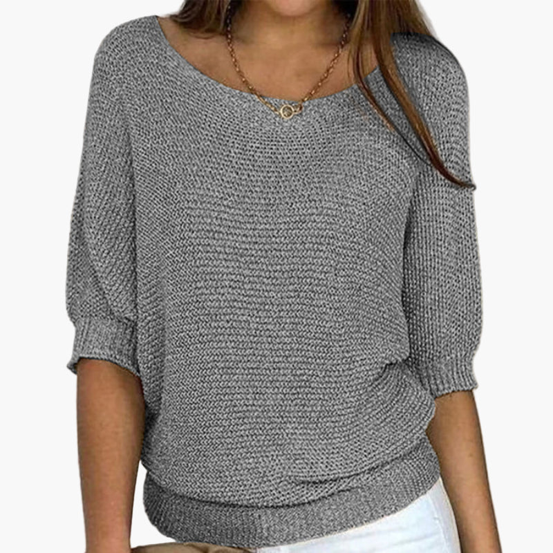 Women's Relaxed Knit Pullover Sweater for Everyday Comfort and Style