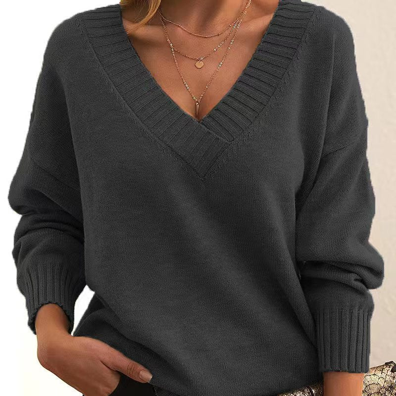 Melanie – Loose V-neck Casual Sweater
