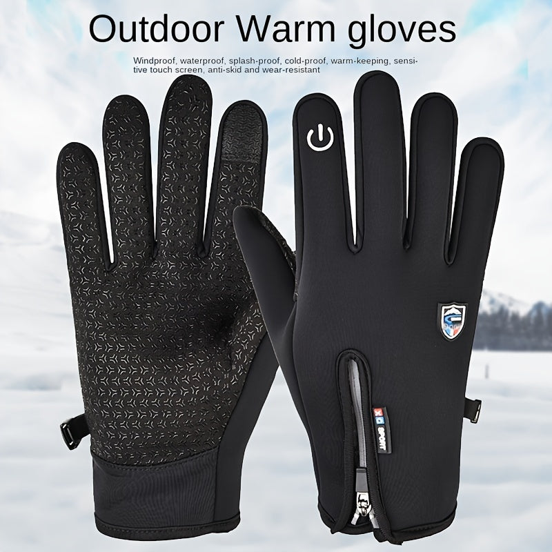 Men's and Women's Winter Outdoor Waterproof Touchscreen Gloves for Sports and Commuting