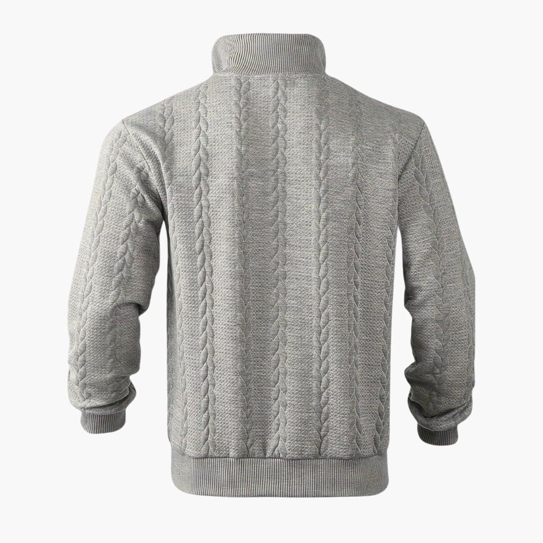Men's Half-Zip Cable Knit Sweater – Classic Warm Pullover for Everyday Style