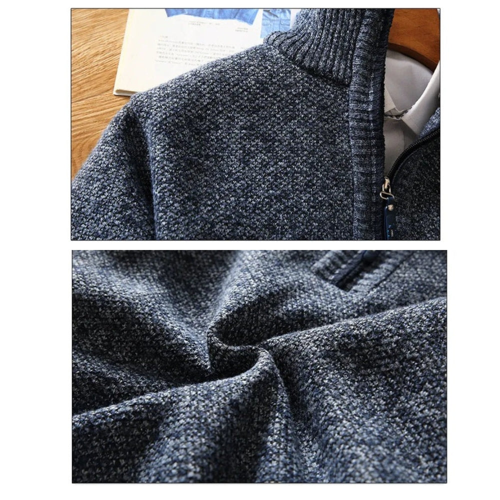 Men's Quarter Zip Knit Pullover Sweater - Relaxed Fit Casual & Smart Style