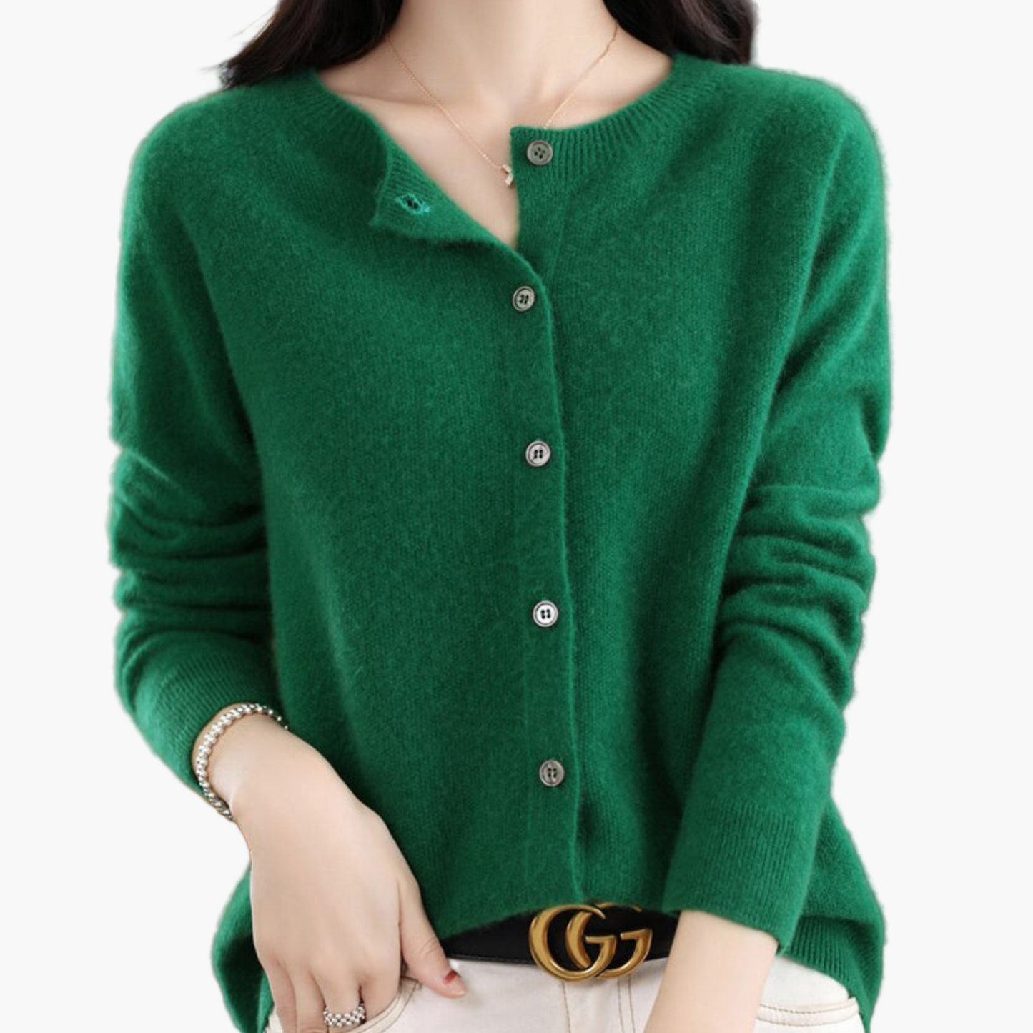 Women's Classic Button-Up O-Neck Cardigan Sweater – Versatile Everyday Style