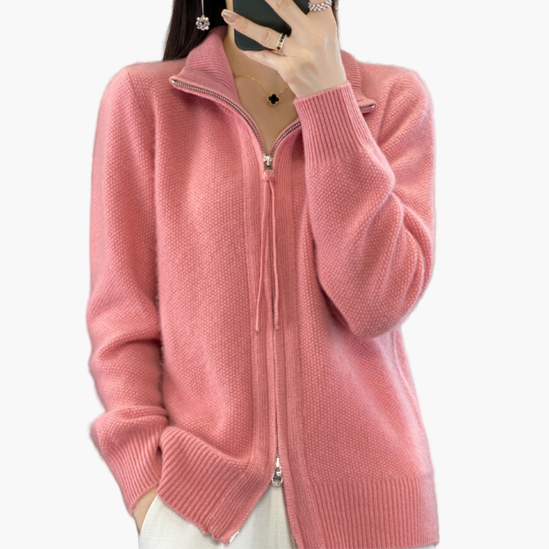 Women's Classic Zip-Up Cardigan Sweater – Versatile Everyday Layer