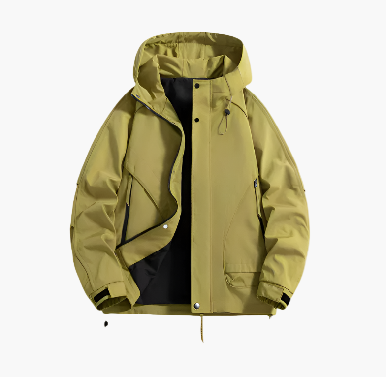 Men's Outdoor Waterproof Windbreaker Jacket Hooded Lightweight Shell