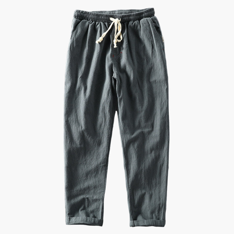 Men's Japan-Style Casual Drawstring Trousers for Travel and Everyday Wear