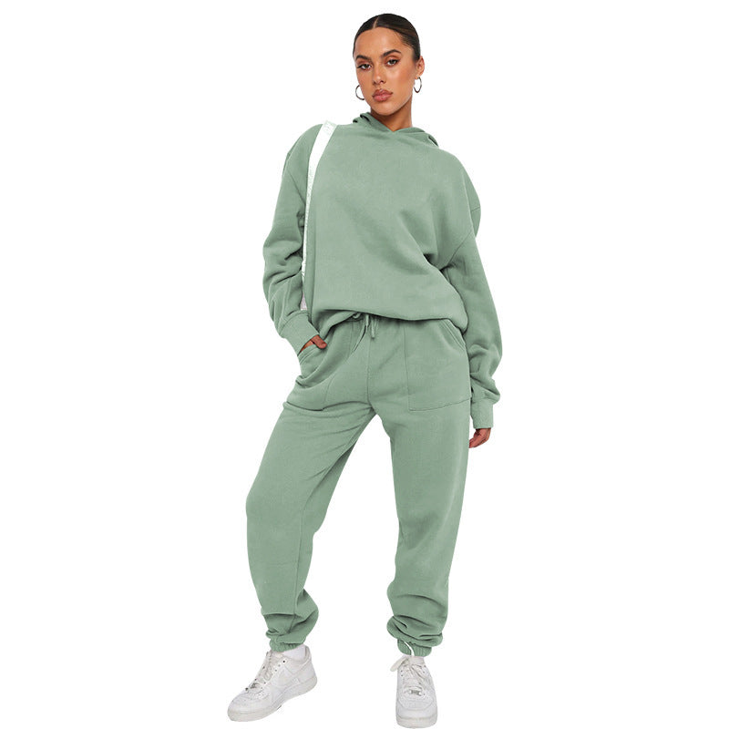 Alison – Solid Color Hooded Long Sleeve Sweater