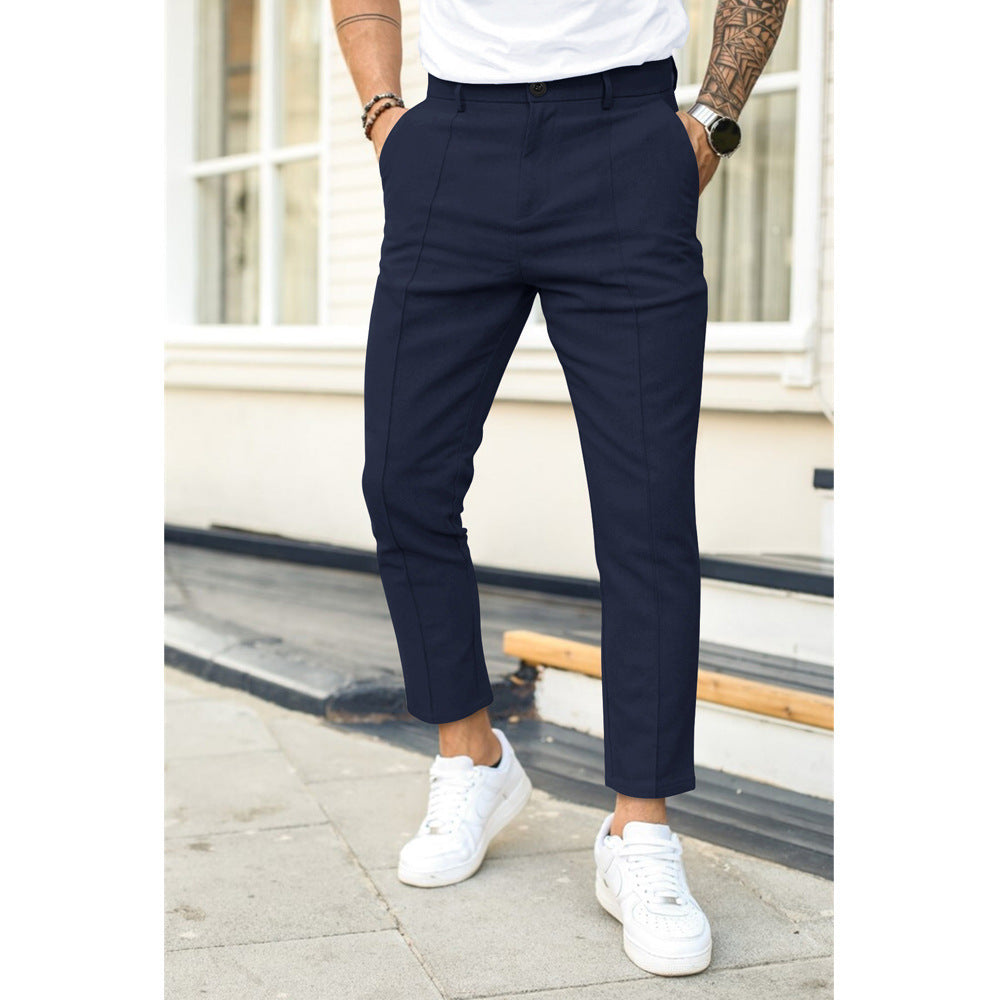 Bobby – Men's Casual Suit Pants with Double Fold Line