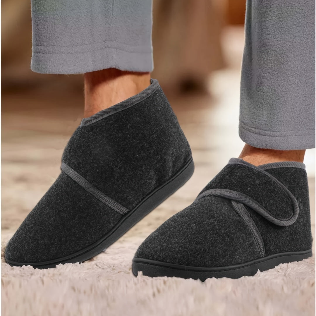 Men's High-Top Comfort Slippers with Adjustable Strap for Everyday Wear