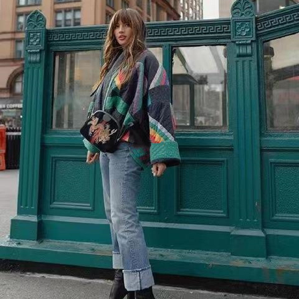 Grace – Women's Winter Vintage Printed Loose Floral Cotton Coat Jacket