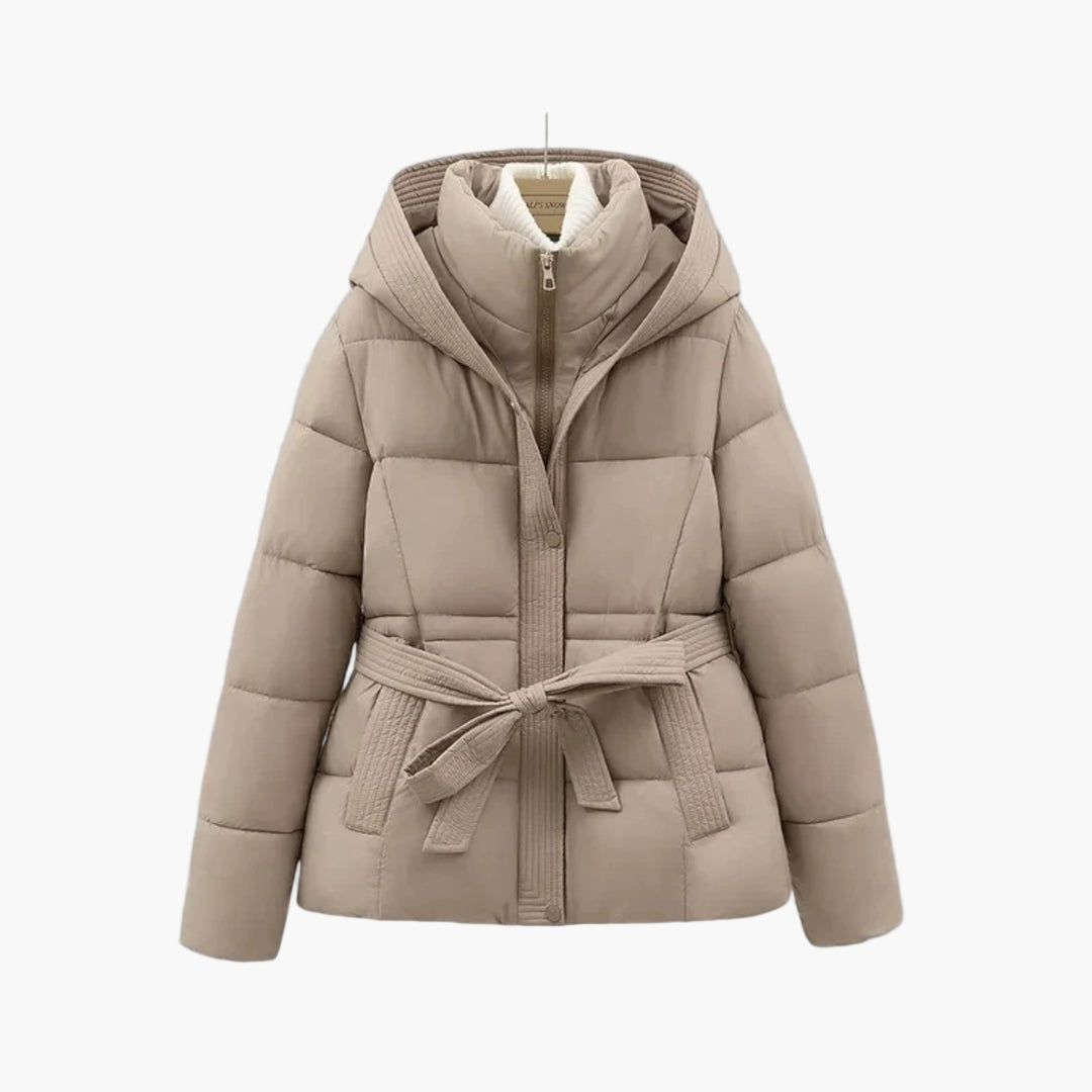 Women's Winter Parka Belted Coat Puffer Jacket for Cold Weather