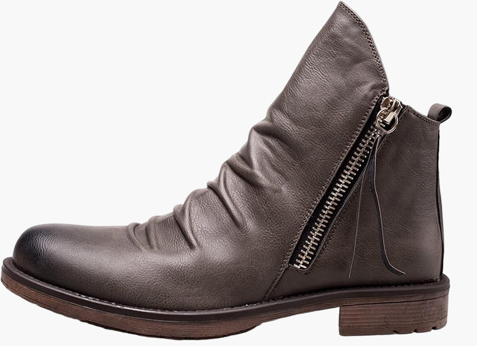 Men's Classic Ankle Boots with Side Zip – Sleek Urban Style & Everyday Comfort