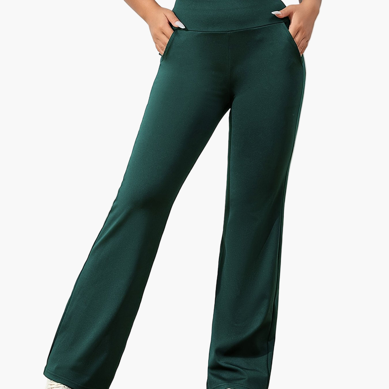 Women's Yoga Flared Pants with Pockets – Stylish High Waist Activewear for Workout & Leisure