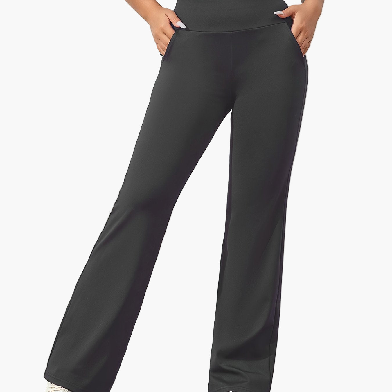 Women's Yoga Flared Pants with Pockets – Stylish High Waist Activewear for Workout & Leisure