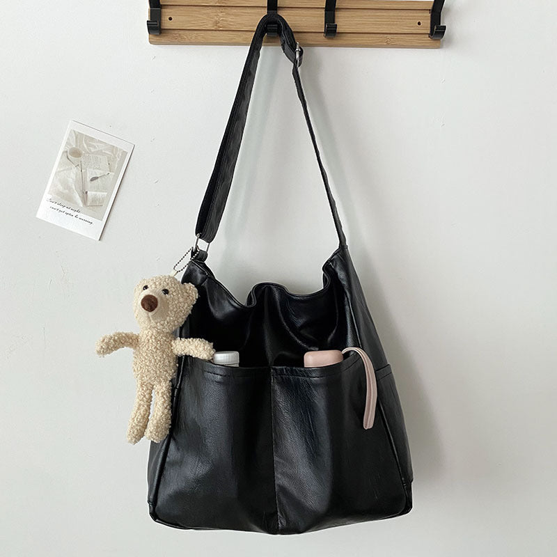 Imogen – Large Capacity Soft Vegan Leather Bucket Bag