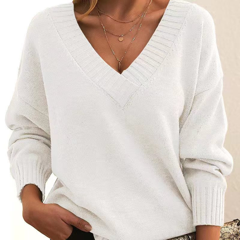 Melanie – Loose V-neck Casual Sweater