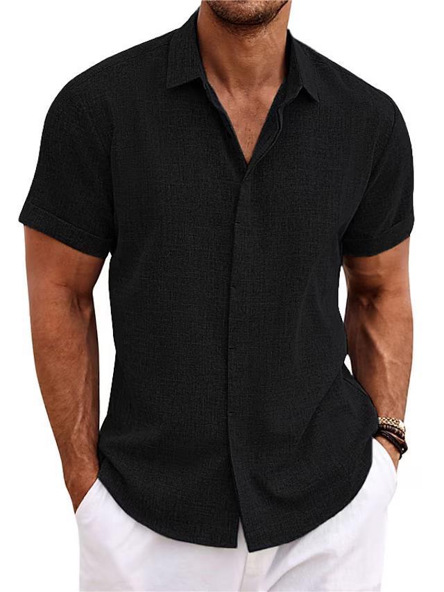 Bob – Men's Solid Color Loose Linen Short-sleeved T-shirt