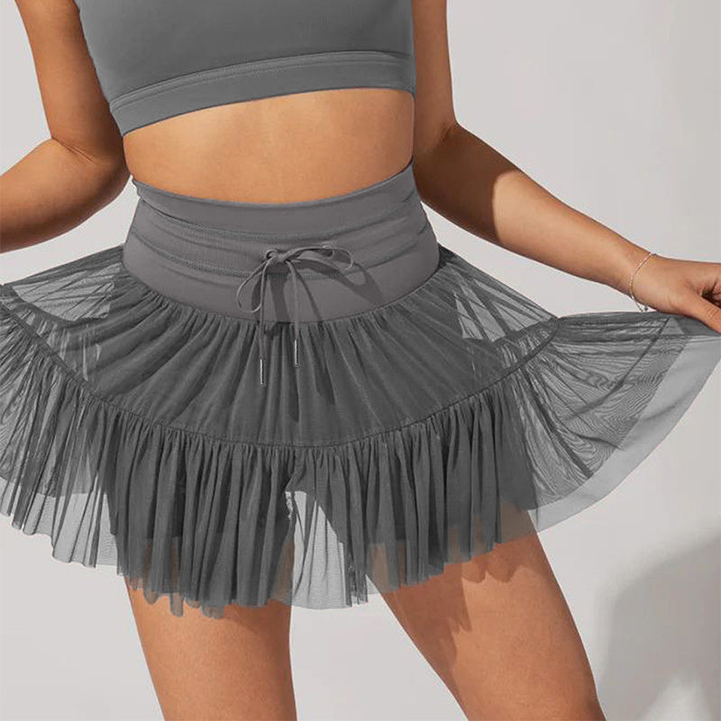 Lauren – High Waist Pleated Sports Skirt with Safety Shorts