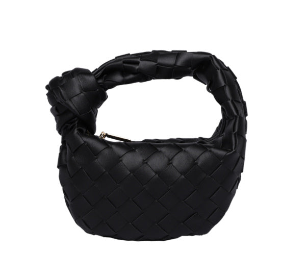 Angela – Woven Small Round Bag in Solid Colors