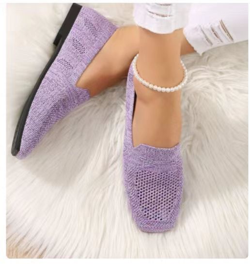 Christine – Square Toe Flat Bottom Casual Shoes