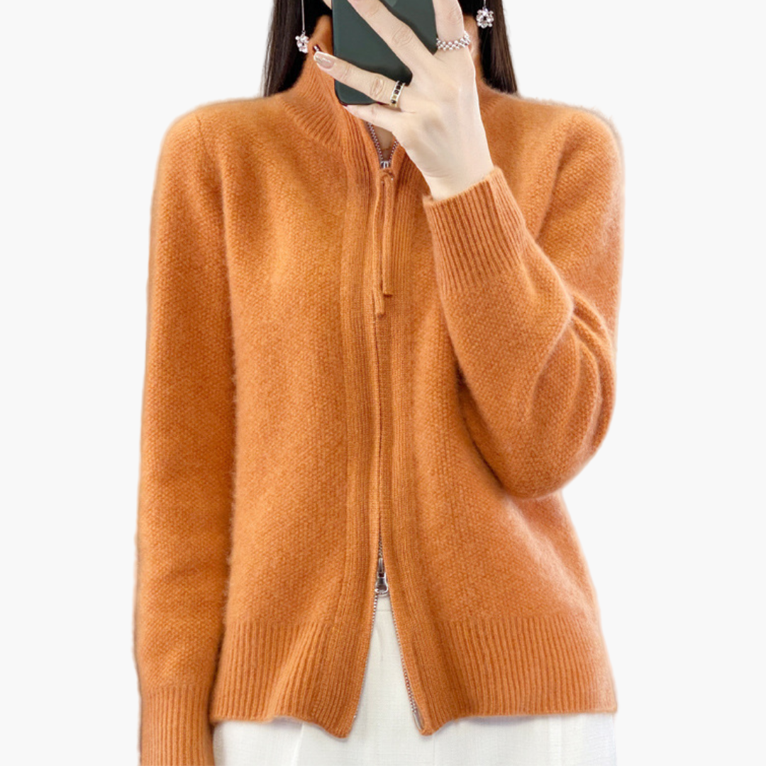 Women's Classic Zip-Up Cardigan Sweater – Versatile Everyday Layer